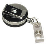 SICURIX® Heavy Duty ID Card Reel, 30" Extension, Black/Chrome (BAU68814) Each