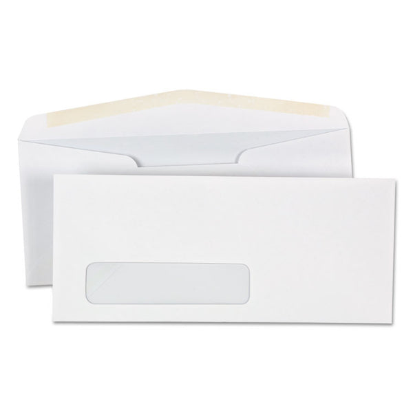 Universal® Open-Side Business Envelope, 1 Window, #10, Commercial Flap, Gummed Closure, 4.13 x 9.5, White, 500/Box (UNV35211)