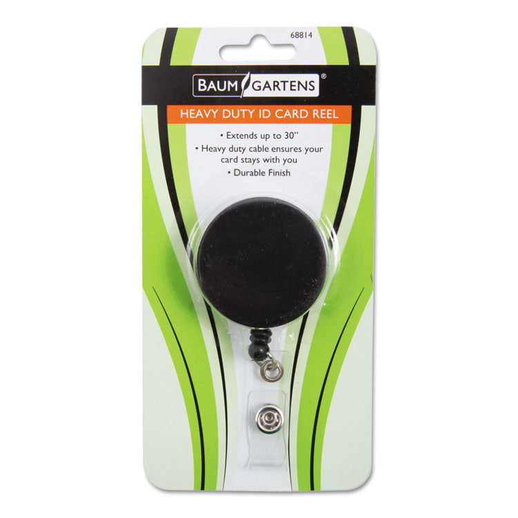 SICURIX® Heavy Duty ID Card Reel, 30" Extension, Black/Chrome (BAU68814) Each