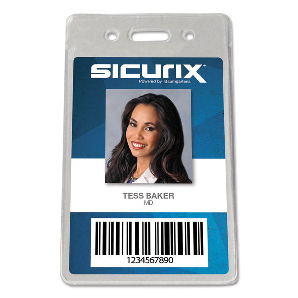 SICURIX® Sicurix Proximity Badge Holder, Vertical, 2 1/2w x 4 1/2h, Clear, 50/Pack (BAU47820) Pack of 50