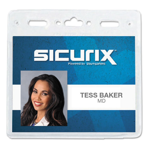 SICURIX® Sicurix Vinyl Badge Holder, 4 x 3, Clear, 50/Pack (BAU67830) Pack of 50