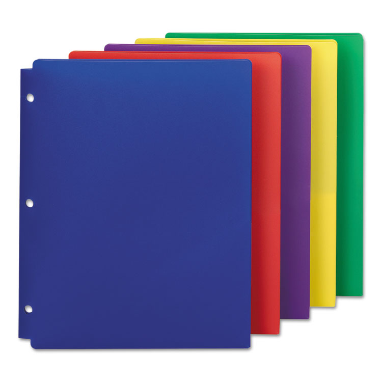 Smead™ Poly Snap-In Two-Pocket Folder, 50-Sheet Capacity, 11 x 8.5, Assorted, 10/Pack (SMD87939)