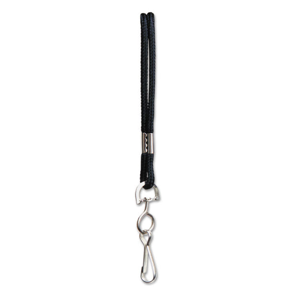 SICURIX® Rope Lanyard, Metal Hook Fastener, 36" Long, Nylon, Black (BAU68909)