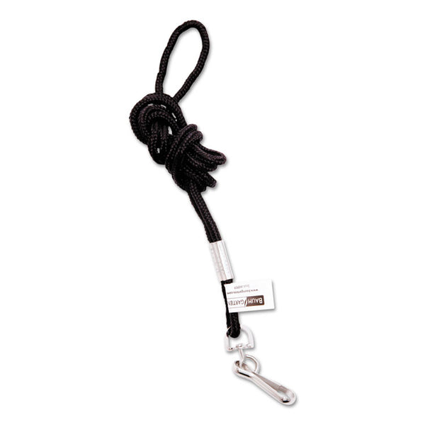 SICURIX® Rope Lanyard, Metal Hook Fastener, 36" Long, Nylon, Black (BAU68909)