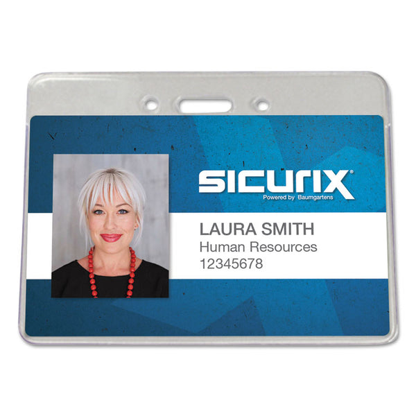 SICURIX® Sicurix Proximity Badge Holder, Horizontal, 4w x 3h, Clear, 50/Pack (BAU47810)