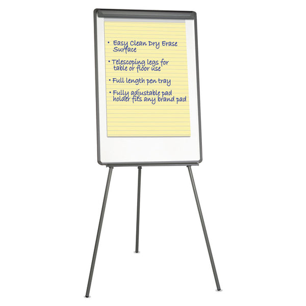 Universal® Dry Erase Board with Tripod Easel, 29 x 41, White Surface, Black Frame (UNV43032)