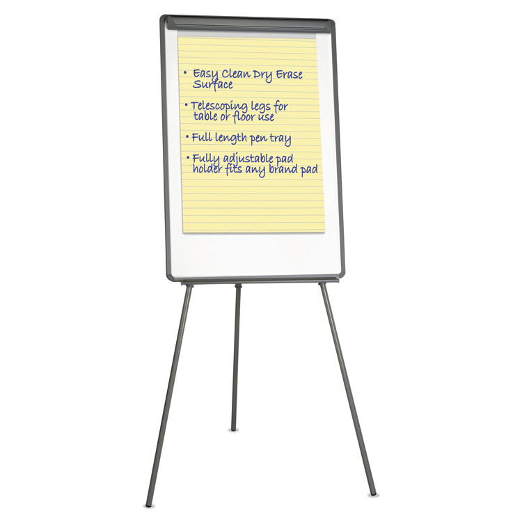 Universal® Dry Erase Board with Tripod Easel, 29 x 41, White Surface, Black Frame (UNV43032) Each