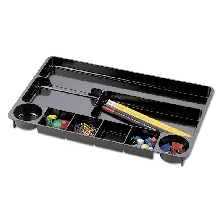 Universal® Recycled Drawer Organizer, Nine Compartments, 14 x 9.13 x 1.13, Plastic, Black (UNV08120) Each