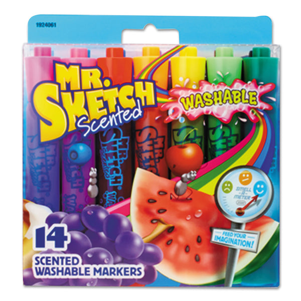 Mr. Sketch® Washable Markers, Broad Chisel Tip, Assorted Colors, 14/Set (SAN1924061A) 14 ST