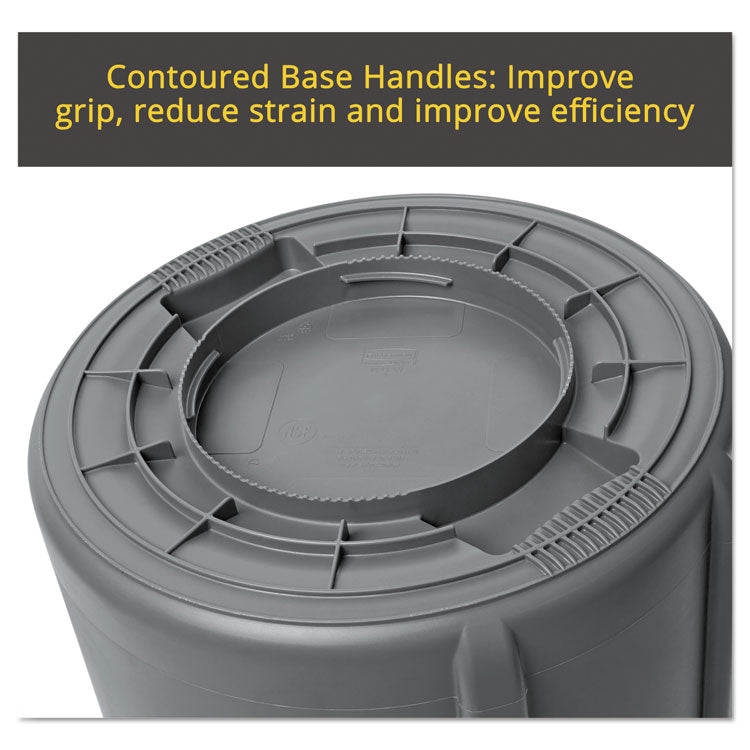 Rubbermaid® Commercial Vented Round Brute Container, 20 gal, Plastic, Yellow (RCP2620YEL)