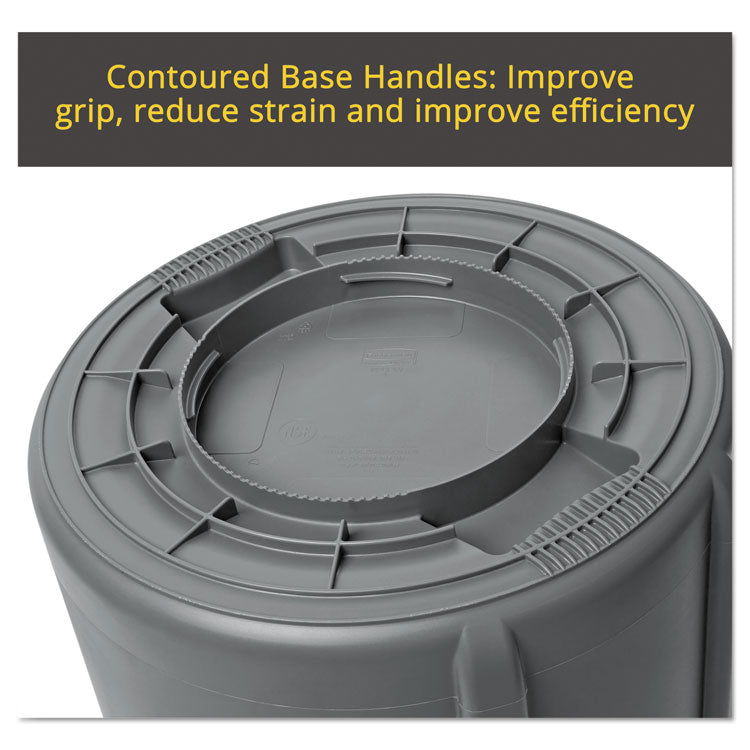 Rubbermaid® Commercial Vented Round Brute Container, 20 gal, Plastic, Yellow (RCP2620YEL) Each