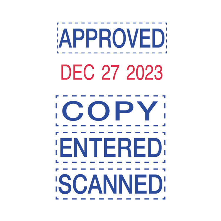 Trodat® Printy Economy Micro 5-in-1 Date Stamp, Self-Inking, 1" x 0.75", Blue/Red (USSE4853L) Each