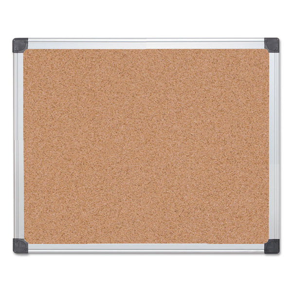 MasterVision® Value Cork Bulletin Board with Aluminum Frame, 24 x 36, Tan Surface, Silver Aluminum Frame (BVCCA031170) Each