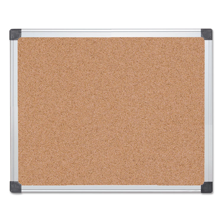 MasterVision® Value Cork Bulletin Board with Aluminum Frame, 24 x 36, Tan Surface, Silver Aluminum Frame (BVCCA031170) Each