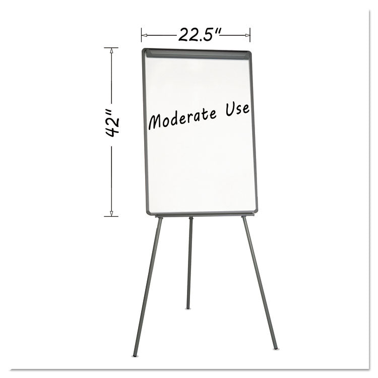 MasterVision® Basic Tripod Melamine Presentation Easel, 22.5 x 42, White/Black (BVCEA2300045) Each