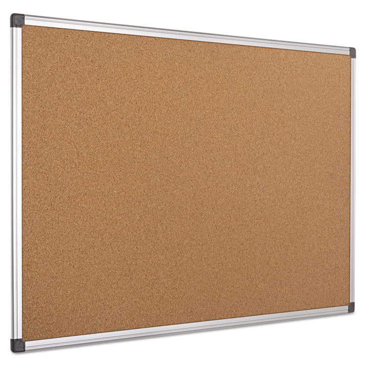 MasterVision® Value Cork Bulletin Board with Aluminum Frame, 24 x 36, Tan Surface, Silver Aluminum Frame (BVCCA031170) Each