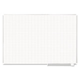 MasterVision® Gridded Magnetic Porcelain Dry Erase Planning Board, 1 x 2 Grid, 72 x 48, White Surface, Silver Aluminum Frame (BVCCR1230830) Each