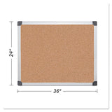 MasterVision® Value Cork Bulletin Board with Aluminum Frame, 24 x 36, Tan Surface, Silver Aluminum Frame (BVCCA031170) Each