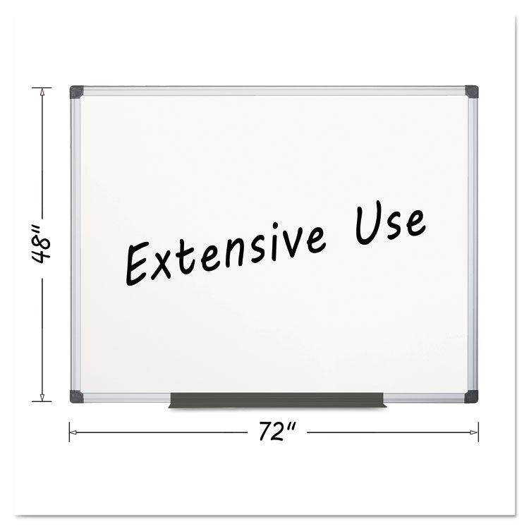 MasterVision® Porcelain Value Dry Erase Board, 48 x 72, White Surface, Silver Aluminum Frame (BVCCR1201170MV) Each