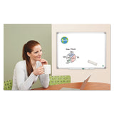 MasterVision® Earth Silver Easy-Clean Dry Erase Board, 36 x 24, White Surface, Silver Aluminum Frame (BVCCR0620790) Each