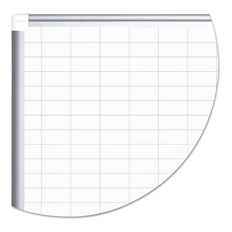 MasterVision® Gridded Magnetic Porcelain Dry Erase Planning Board, 1 x 2 Grid, 72 x 48, White Surface, Silver Aluminum Frame (BVCCR1230830) Each