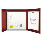 MasterVision® Conference Cabinet, Porcelain Magnetic Dry Erase Board, 48 x 48, White Surface, Cherry Wood Frame (BVCCAB01010130) Each