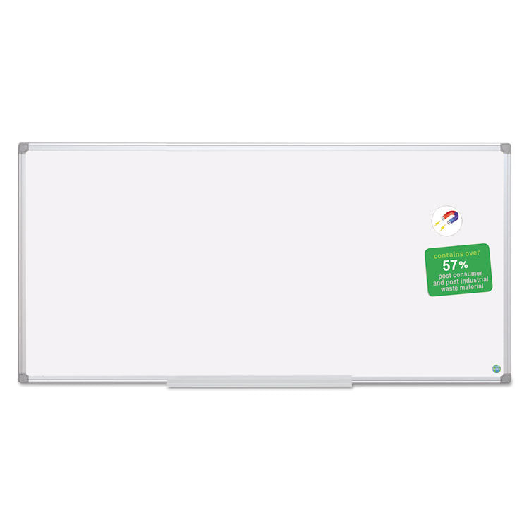 MasterVision® Earth Silver Easy-Clean Dry Erase Board, 96 x 48, White Surface, Silver Aluminum Frame (BVCCR1520790) Each