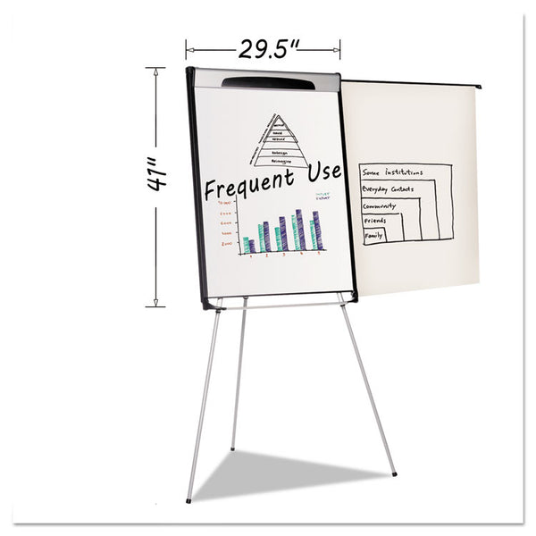 MasterVision® Tripod Extension Bar Magnetic Dry-Erase Easel, 39" to 72" High, Black/Silver (BVCEA23066720) Each