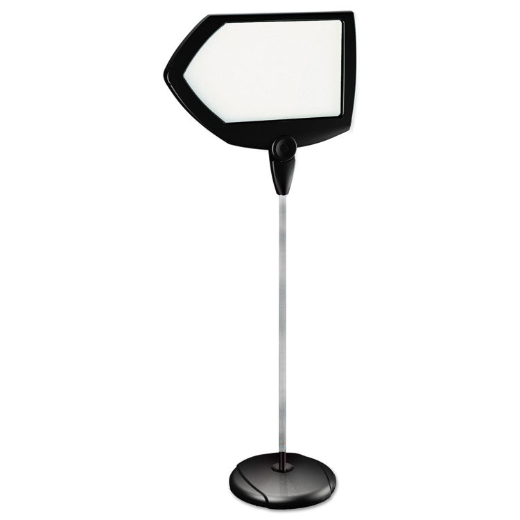 MasterVision® Floor Stand Sign Holder, Arrow, 25 x 17, 63" High, White Surface, Black Steel Frame (BVCSIG01010101) Each