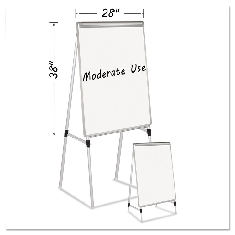 MasterVision® Silver Easy Clean Dry Erase Quad-Pod Presentation Easel, 45" to 79" High, Silver (BVCEA2300335MV) Each