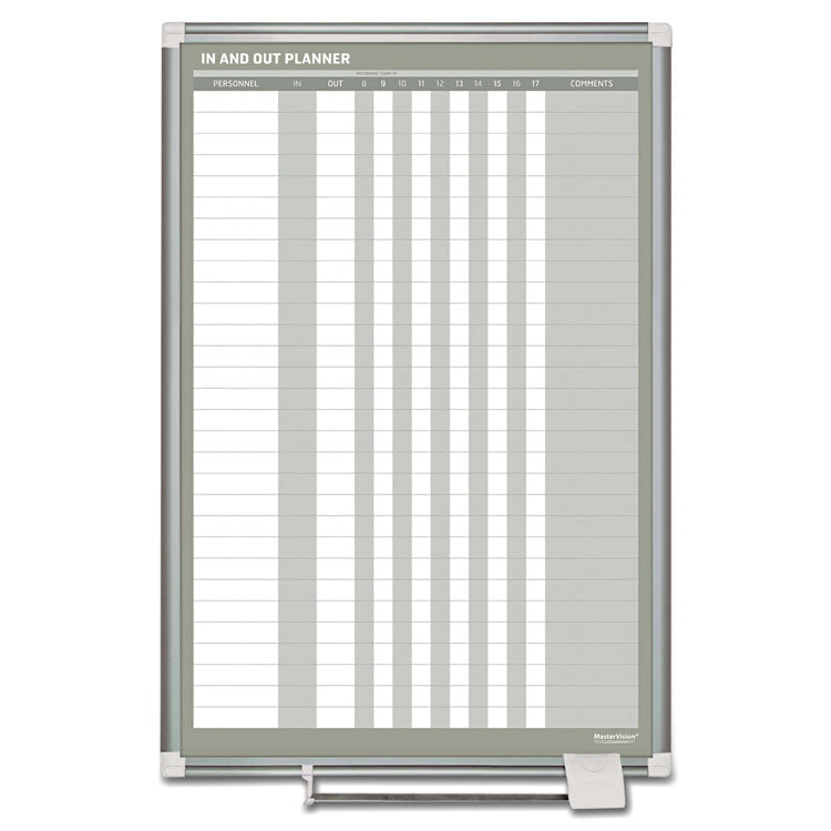 MasterVision® In-Out Magnetic Dry Erase Board, 24 x 36, White Surface, Silver Aluminum Frame (BVCGA02109830) Each