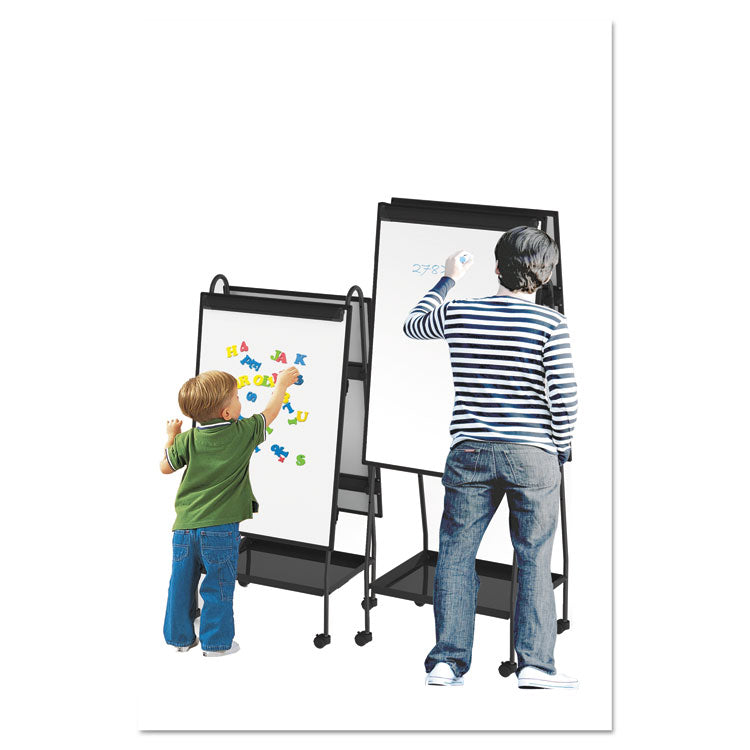 MasterVision® Creation Station Magnetic Dry Erase Board, 29.5 x 74.88, White Surface, Black Metal Frame (BVCEA49145016) Each