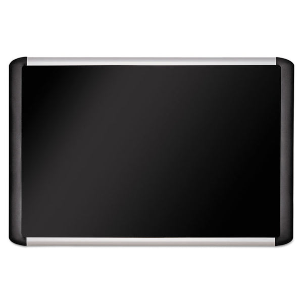 MasterVision® Soft-touch Bulletin Board, 48 x 36, Black Fabric Surface, Aluminum/Black Aluminum Frame (BVCMVI050301) Each