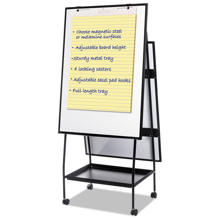 MasterVision® Creation Station Dry Erase Board, 29.5 x 74.88, White Surface, Black Metal Frame (BVCEA49125016) Each