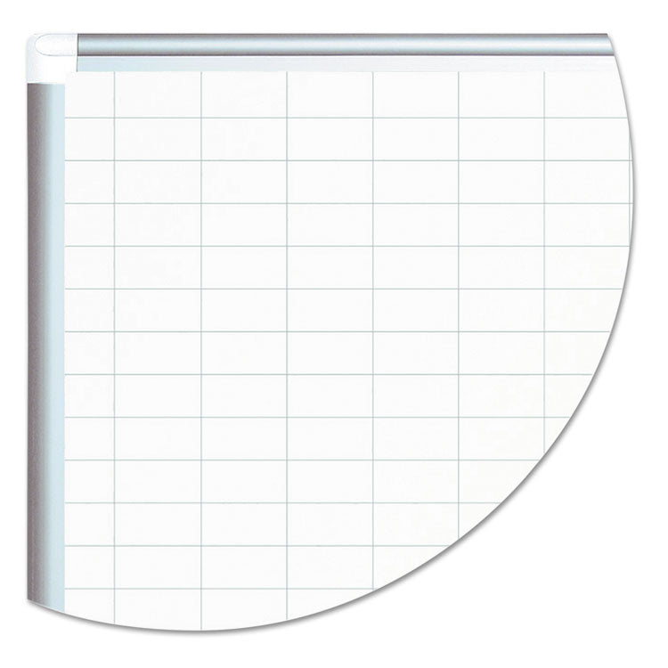 MasterVision® Gridded Magnetic Steel Dry Erase Planning Board with Accessories, 1 x 2 Grid, 36 x 24, White Surface, Silver Aluminum Frame (BVCMA0392830A) Each