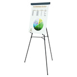 MasterVision® Telescoping Tripod Display Easel, Adjusts 38" to 69" High, Metal, Black (BVCFLX05101MV) Each