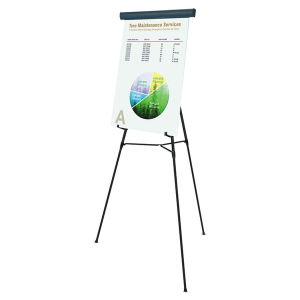 MasterVision® Telescoping Tripod Display Easel, Adjusts 38" to 69" High, Metal, Black (BVCFLX05101MV) Each