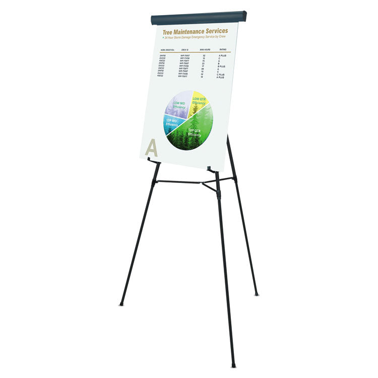 MasterVision® Telescoping Tripod Display Easel, Adjusts 38" to 69" High, Metal, Black (BVCFLX05101MV) Each