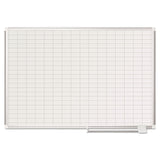 MasterVision® Gridded Magnetic Steel Dry Erase Planning Board, 1 x 2 Grid, 48 x 36, White Surface, Silver Aluminum Frame (BVCMA0592830) Each