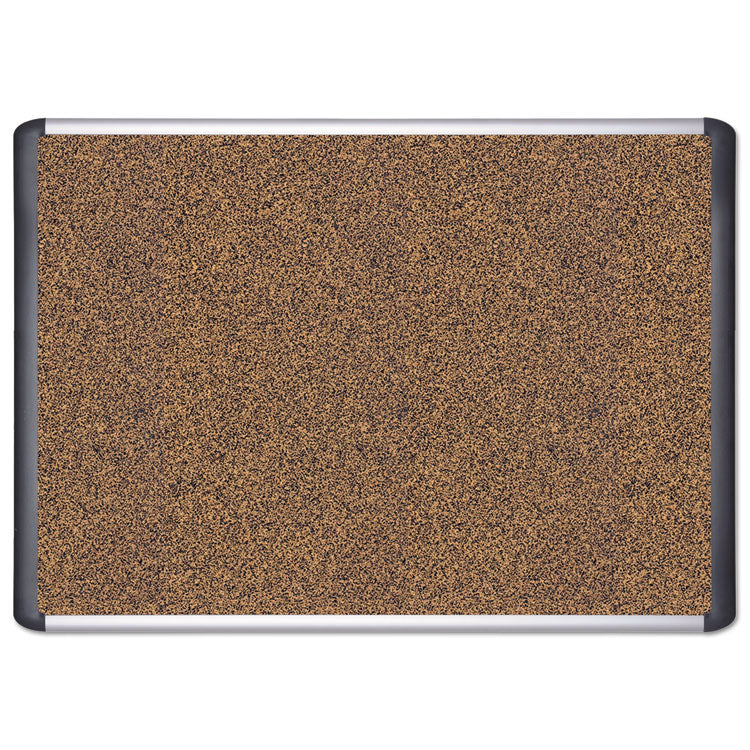 MasterVision® Tech Cork Board, 36 x 24, Tan Surface, Silver/Black Aluminum Frame (BVCMVI030501) Each