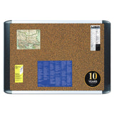 MasterVision® Tech Cork Board, 72 x 48, Tan Surface, Silver/Black Aluminum Frame (BVCMVI270501) Each