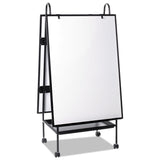 MasterVision® Creation Station Dry Erase Board, 29.5 x 74.88, White Surface, Black Metal Frame (BVCEA49125016) Each