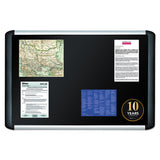 MasterVision® Soft-touch Bulletin Board, 48 x 36, Black Fabric Surface, Aluminum/Black Aluminum Frame (BVCMVI050301) Each