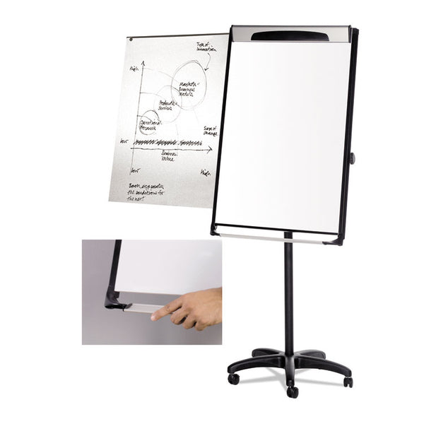 MasterVision® Platinum Mobile Easel, 29 x 41, White Surface, Black Plastic Frame (BVCEA48066720) Each