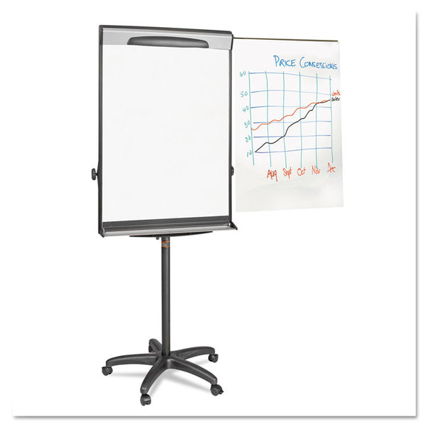 MasterVision® Tripod Extension Bar Magnetic Dry-Erase Easel, 69" to 78" High, Black/Silver (BVCEA48062119) Each