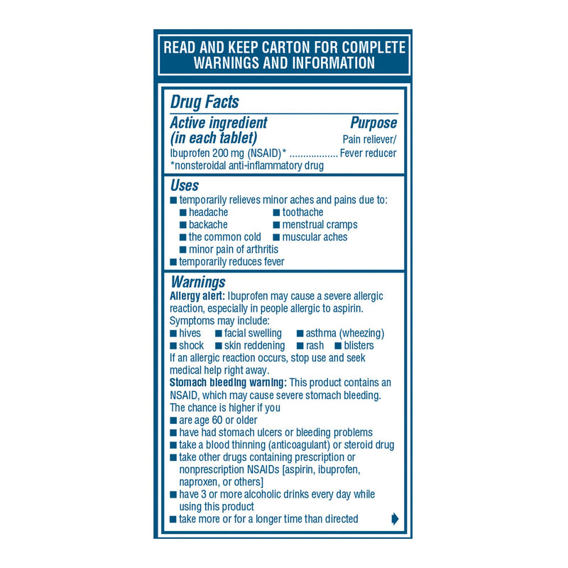 Advil® Pain Relief 200 mg Strength Ibuprofen Tablet 100 per Bottle (533172_BT) 1/BT