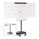 MasterVision® 360 Multi-Use Mobile Magnetic Dry Erase Easel, 27 x 41, White Surface, Black Steel Frame (BVCEA4806156) Each