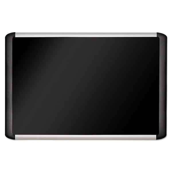 MasterVision® Soft-touch Bulletin Board, 36 x 24, Black Fabric Surface, Aluminum/Black Aluminum Frame (BVCMVI030301) Each