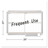 MasterVision® Magnetic Dry Erase Calendar Board, Four Month, 36 x 24, White Surface, Silver Aluminum Frame (BVCGA03105830) Each