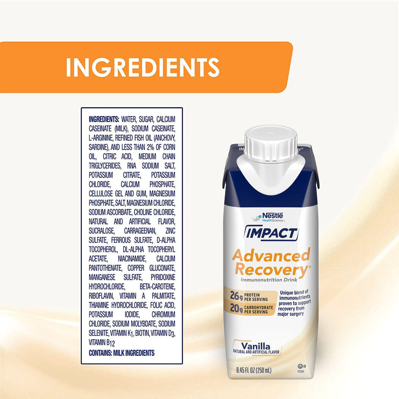 Impact Advanced Recovery® Oral Supplement Vanilla Flavor Liquid 8.45 oz. Reclosable Carton (1196661_EA) 1/EA